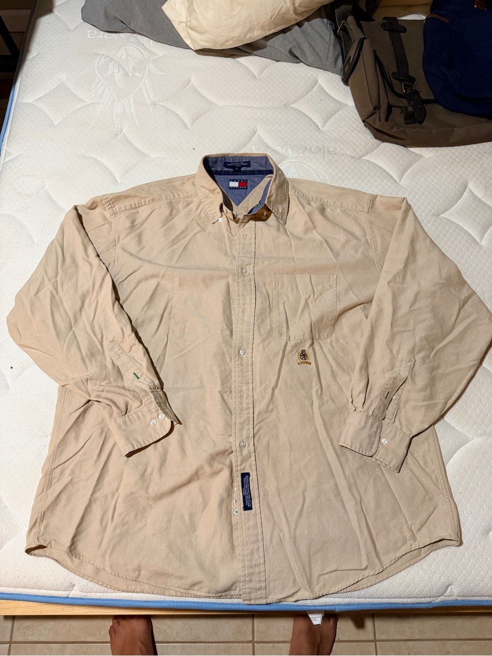 Tommy Hilfiger Men’s Beige Button-Down Casual Shirt Jacket
